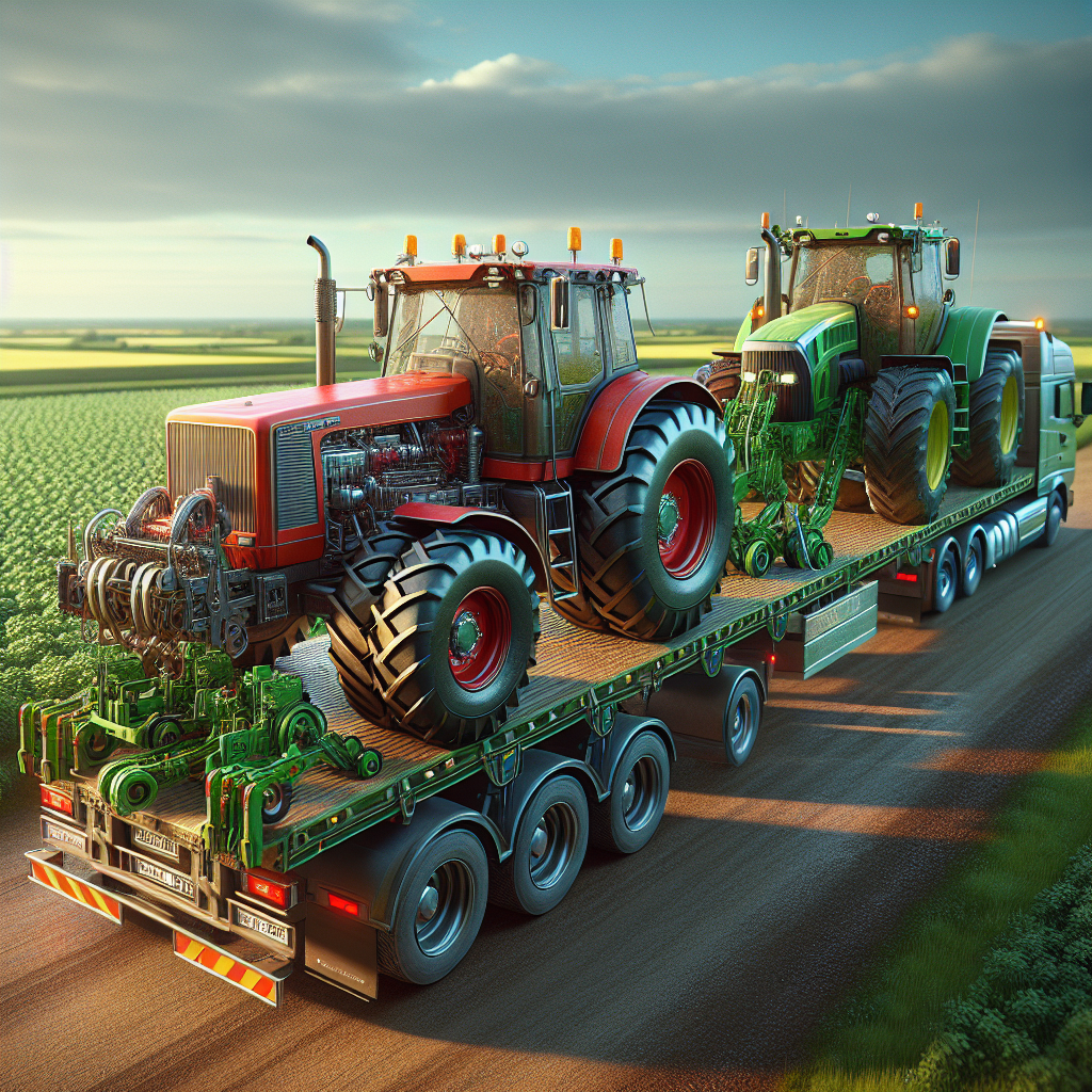 A comparison of open and enclosed tractor transport methods.