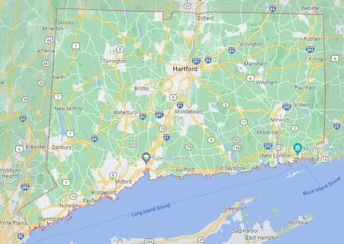 Car Shipping Route Map Connecticut