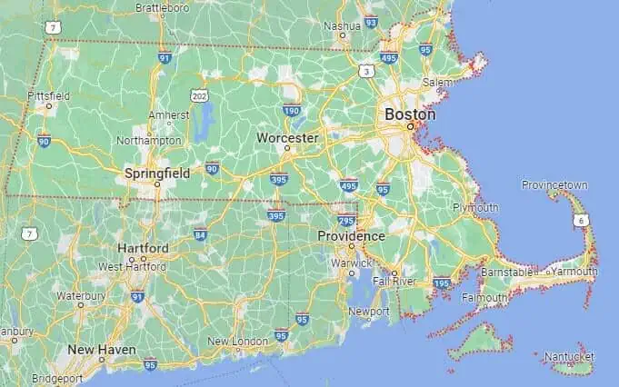 Car Shipping Route Map Massachusetts