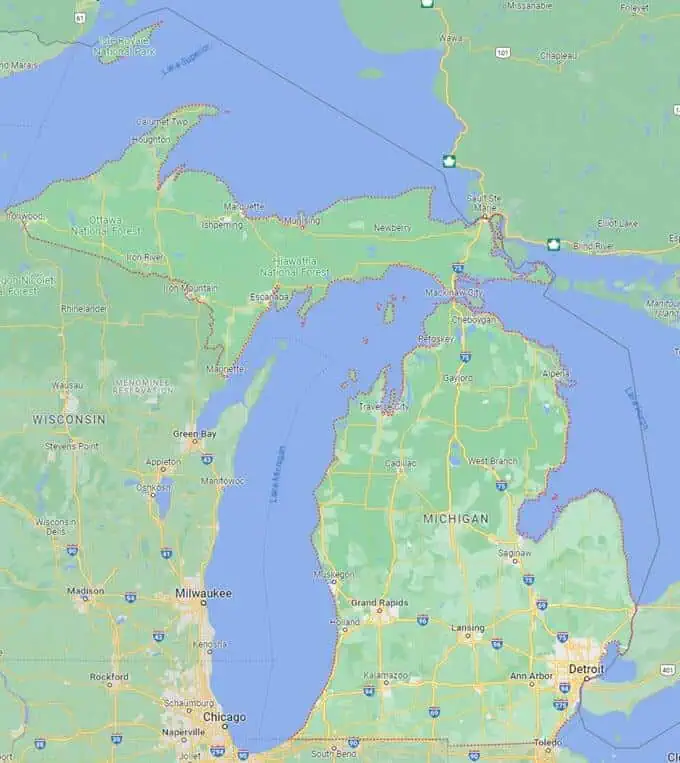 Car Shipping Route Map Michigan