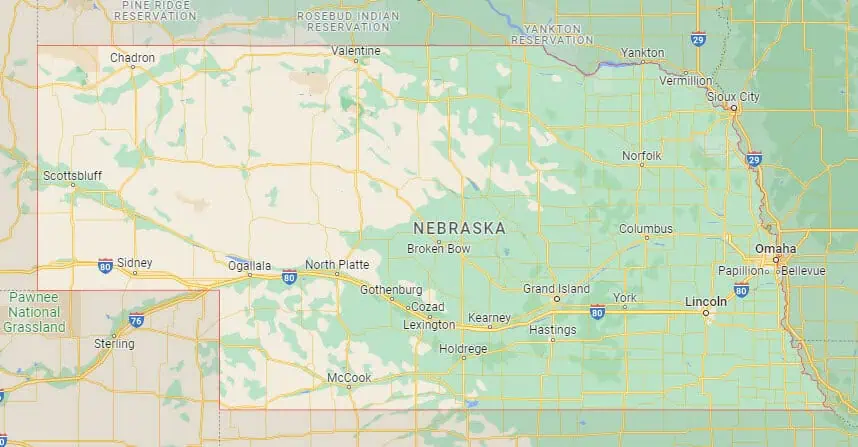 Car Shipping Route Map Nebraska