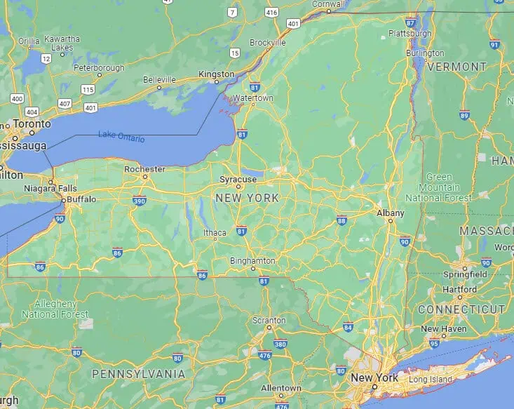 Car Shipping Route Map New York