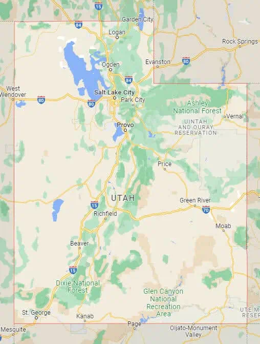 Car Shipping Route Map Utah